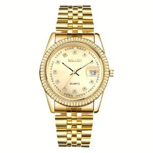 Gold Quartz Day-Date Style Watch